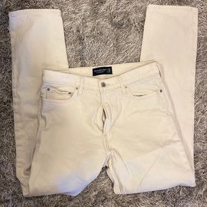 Abercrombie & Fitch Cream Athletic Jean